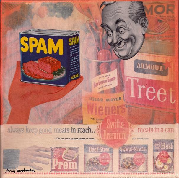meats in a can . . . 8" x 8" . . . Sold