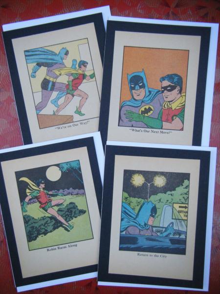 cards featuring actual vintage comic book clippings