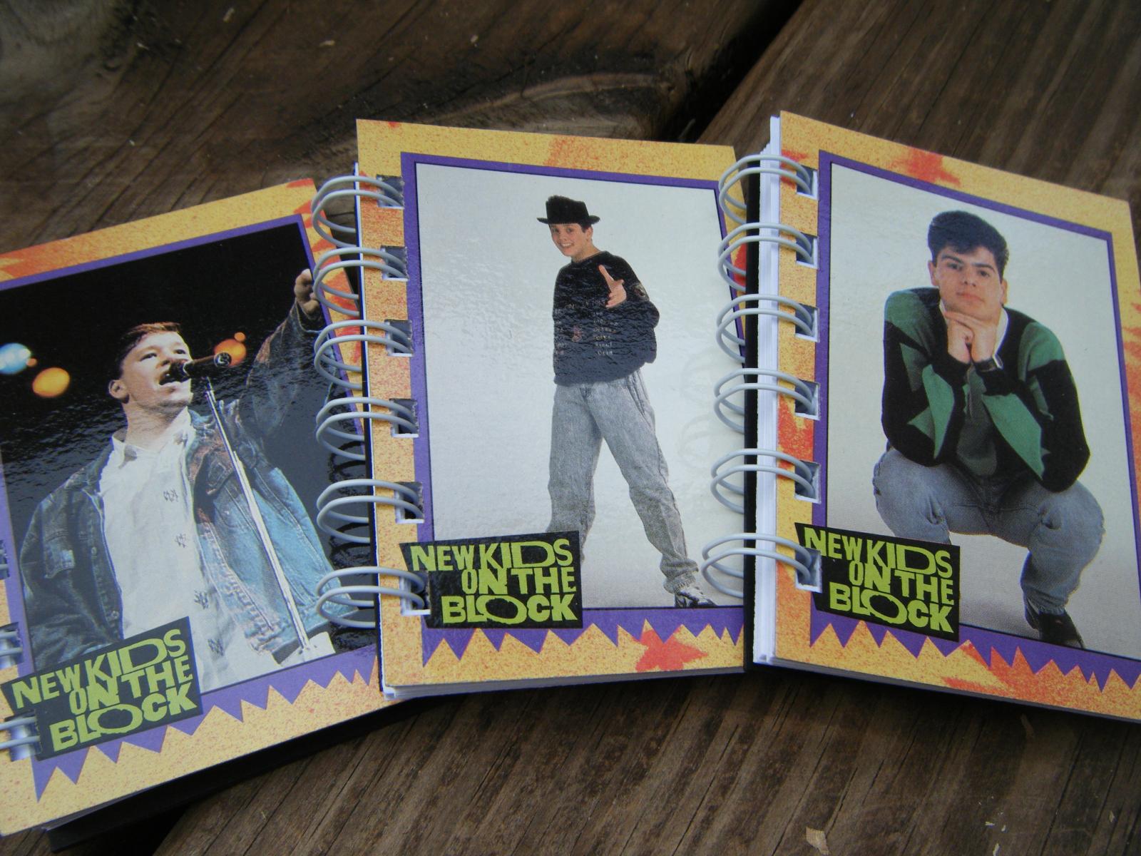 minibooks made with New Kids on the Block trading cards
