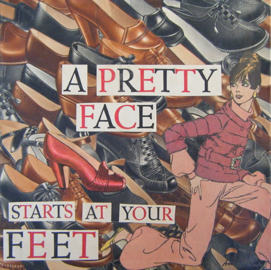 "A Pretty Face Starts At Your Feet" . . .  8" x 8" . . . Sold