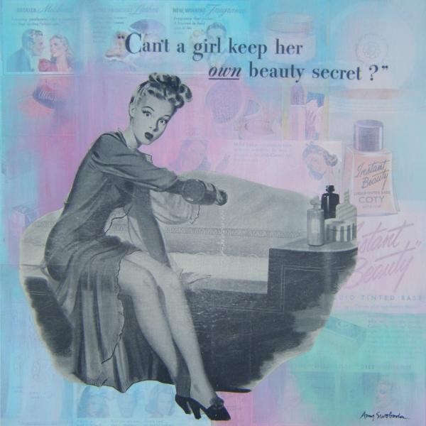 Can't a girl keep her own beauty secret? . . . 12" x 12" . . . Sold