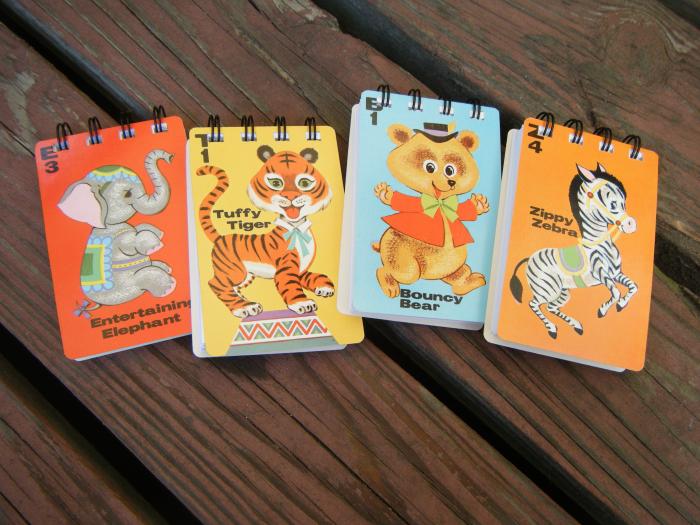 minibooks made with Animal Rummy cards