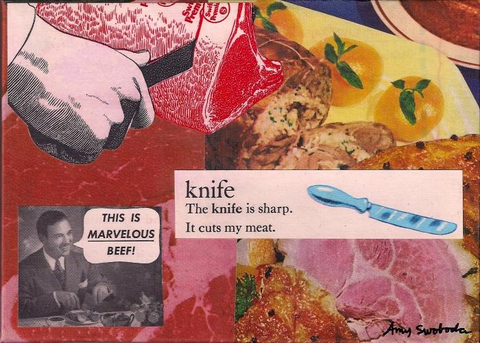 knife . . . 5" x 7" . . . Sold