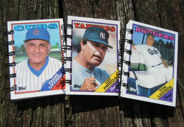 minibooks made with vintage baseball cards